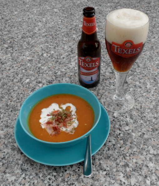 Koken met Bier-winkel.com Pompoensoep met Texels Noorderwiend Winterbier